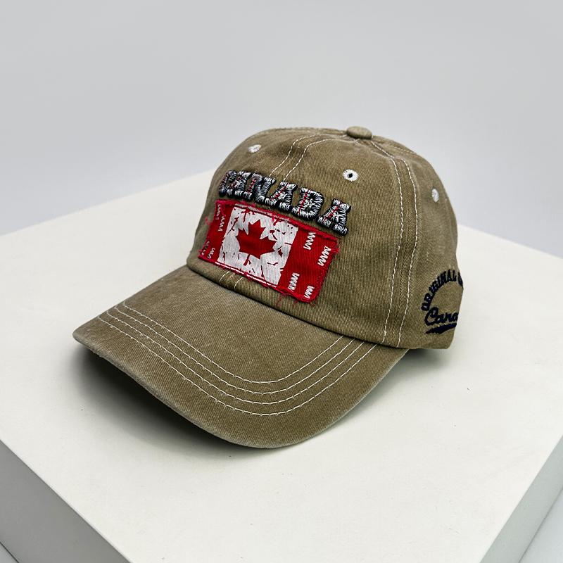 Neue Unisex Baseballkappen mit Stickerei der kanadischen Flagge, atmungsaktiv, Retro-Sonnenschutz, distressed, Schirmmützen, vielseitig, Mode, Freizeit