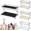 1 Pcs 2 Tier Bathroom Makeup Organizer Metal Makeup Counter Organizer Counter Storage Rack for Kitchen Bathroom Office Dorm