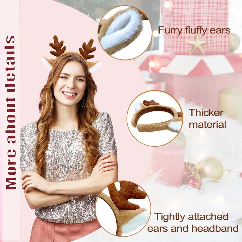 1Pc Deer Antlers Headband Reindeer Headband Xmas Halloween Women Reindeer Costume