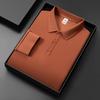 New Men'S Business Casual Long Sleeved Solid Color Polo Shirt Fashionable And Comfortable Summer Versatile Top