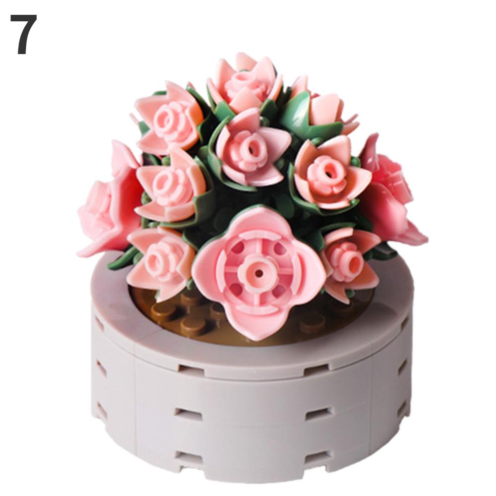Bonsai Building Blocks City Creative Pant Flower Block Building Bricks Construction Flowers DIY Potted Blocks Gift.