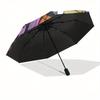 Halloween Moonlight Scene Stained Window Decal for Kids Room DecorUmbrella, Portable 3-Fold Compact Umbrella,Christmas Gift ES602