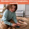 4Pcs Wood Train Track Expansion Packs Rollings Hills Ascending Wooden Train Track Pieces Wooden Train Track Train Bridge Pier Tr