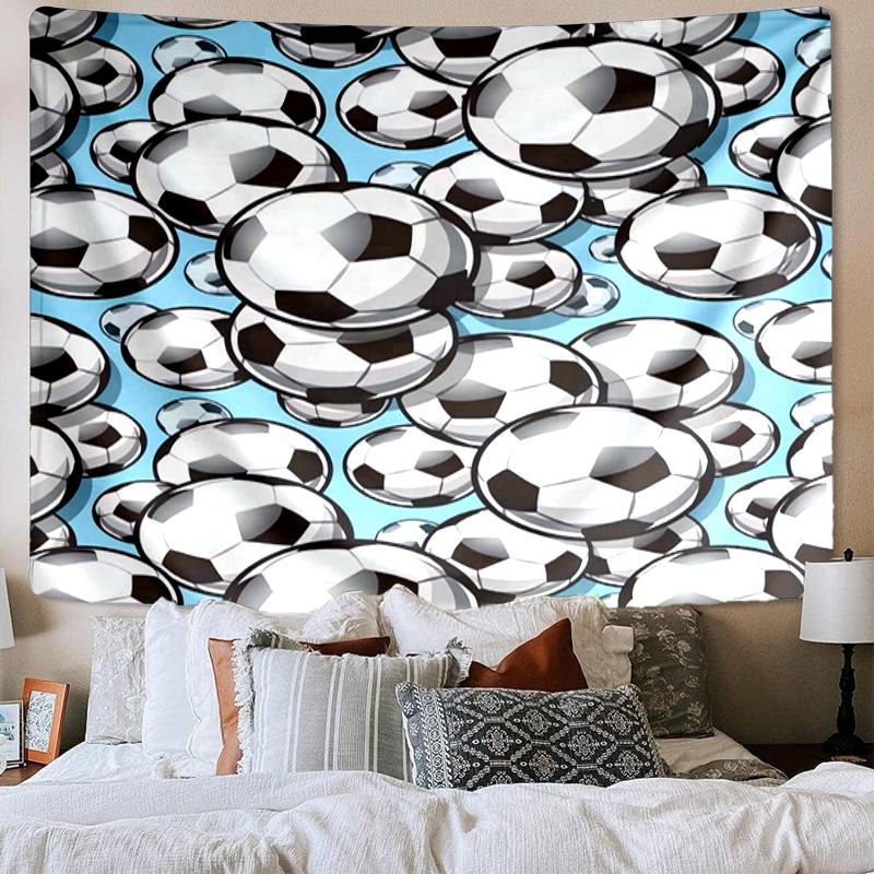 Soccer Ball Pattern Background Tapestry Room Decoration Wall Hanging for Living Room Bedroom, dormitory, Birthday and Christmas gifts