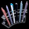 2 PCS Acrylic Pen Stand Pen Display Holder for Vendor Events Clear Rack Beaded Slots Display Eyebrow Makeup Brush Rack Organizer for School Office