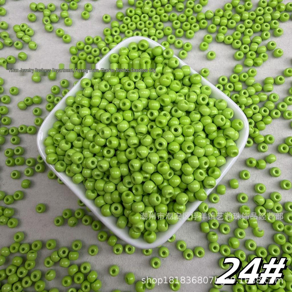 4mm Solid Color Glass Rice Beads for DIY Hairpins, Jewelry, and Embroidery Accessories
