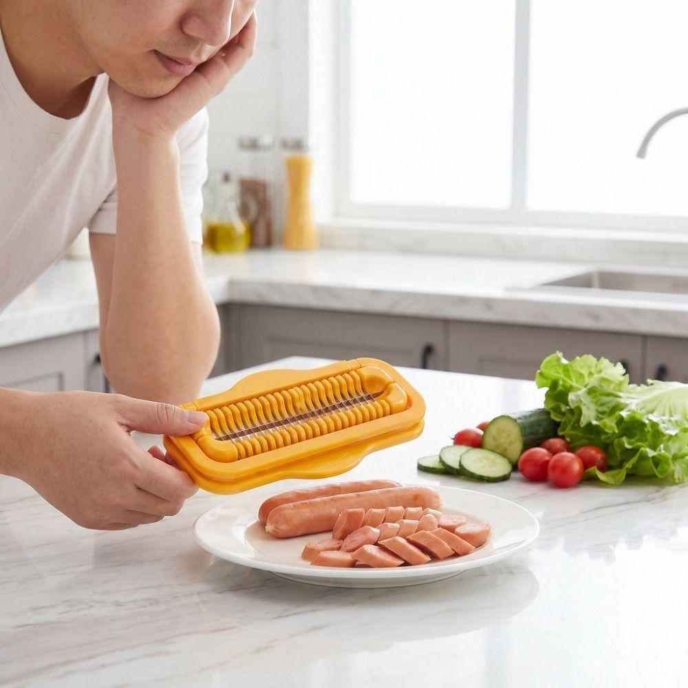 Efficient Banana Slicer Stainless Steel Hot Dog Slicer Practical Sausage Helper Food Preparation