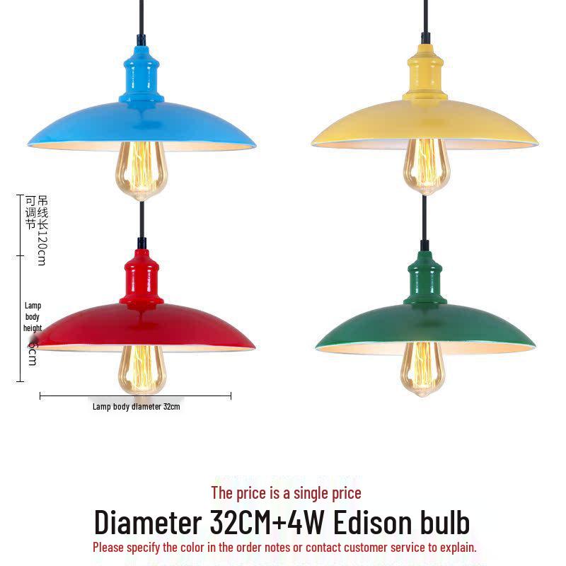 Nordic Loft Retro Industrial Pendant Light - Creative Wrought Iron Single Head Lampshade for Cafe and Bar