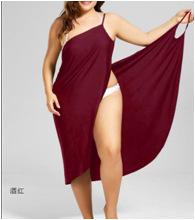 Women Striped Spaghetti Strap Cover‑Up Dress Loose Beach Midi Dress For Vacation Swimwear Cover Up