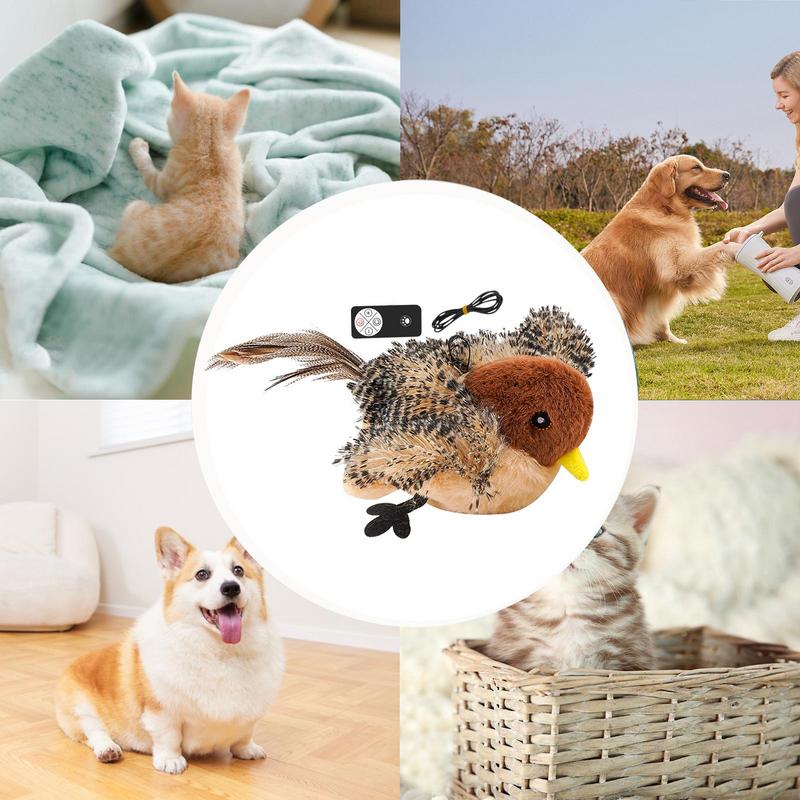 Usb Rechargeable Cat Toy Flapping Bird Cat Toy Interactive Plush Toy Remote Control USB Flapping Wings Cat Toy Chirping Cat Toy