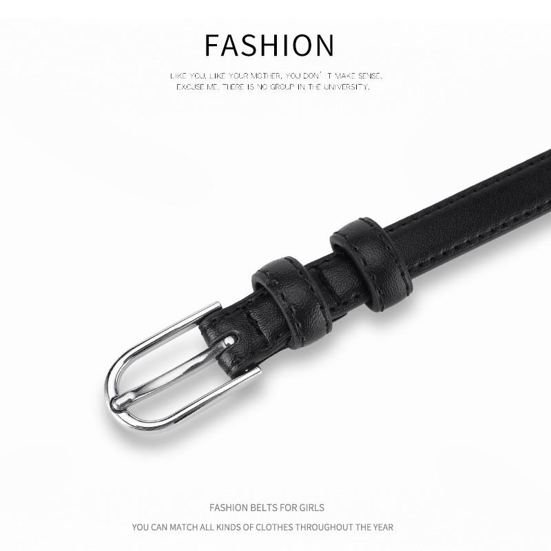 Womens Slim Leather Belt With Pin Buckle Casual Fashion Waistband Dresses Pants Office Outfits