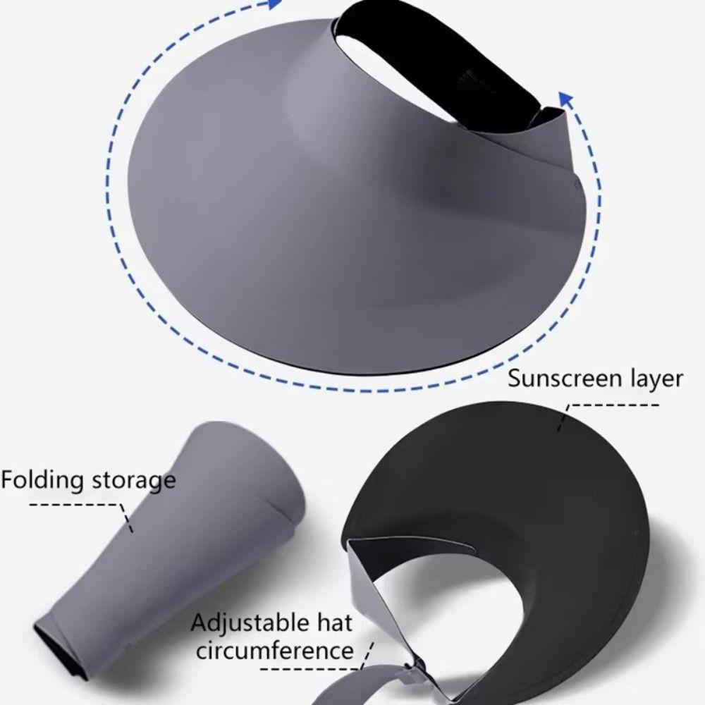 Large Brim Seamless Visor Cap Breathable Women Sun Hat Simple Beach Cap  Holiday