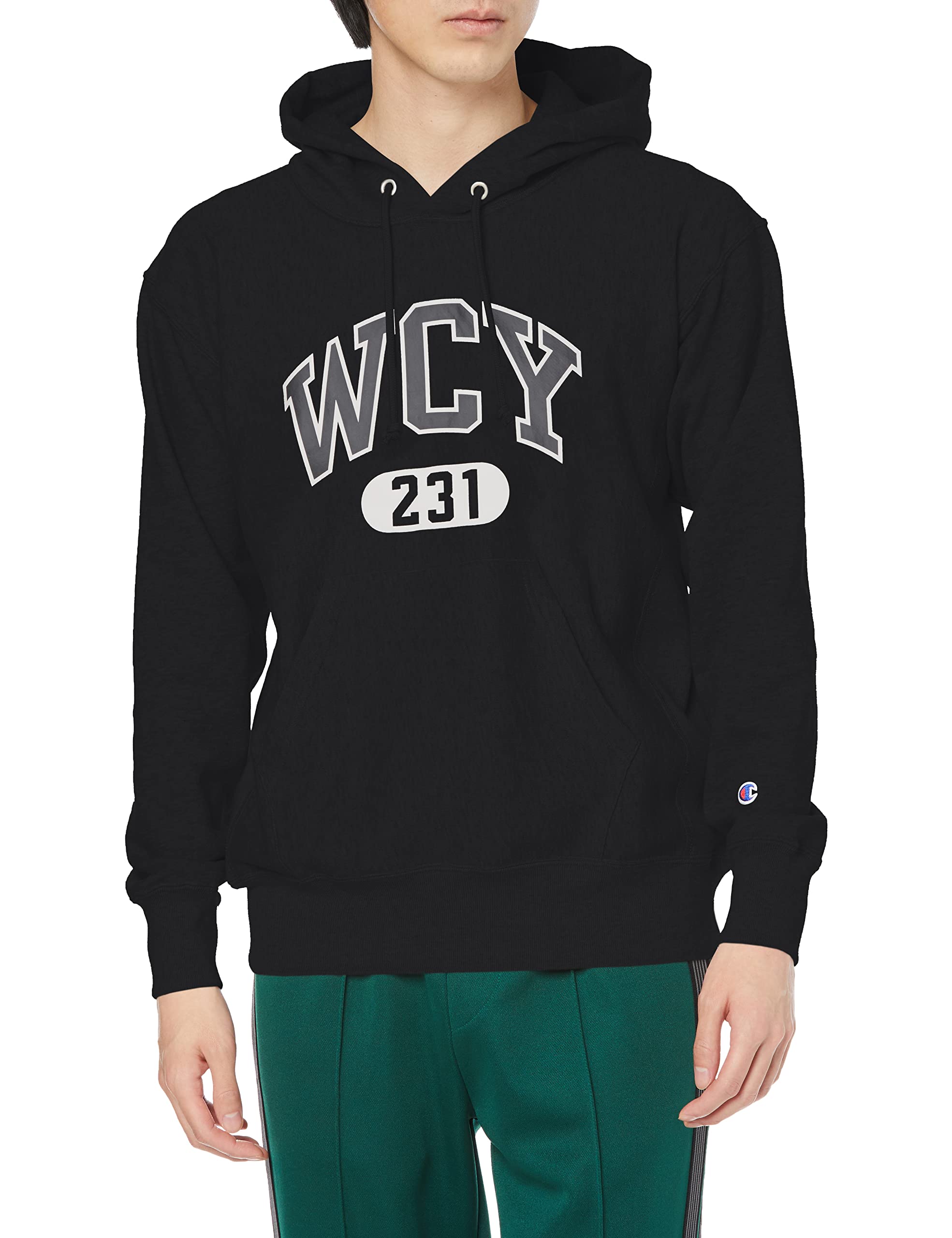 

Champion Толстовка мужская с длинным рукавом, с университетской графикой, свободного кроя, оверсайз, темно-синяя, размер M, 100% хлопок, принт, 10 унций, посадка, свитшот Weave®,