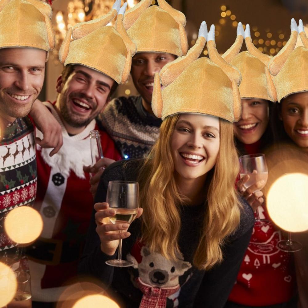 Dense Velvet Turkey Hat Roasted Turkey Hats For Christmas Festival Costume Party