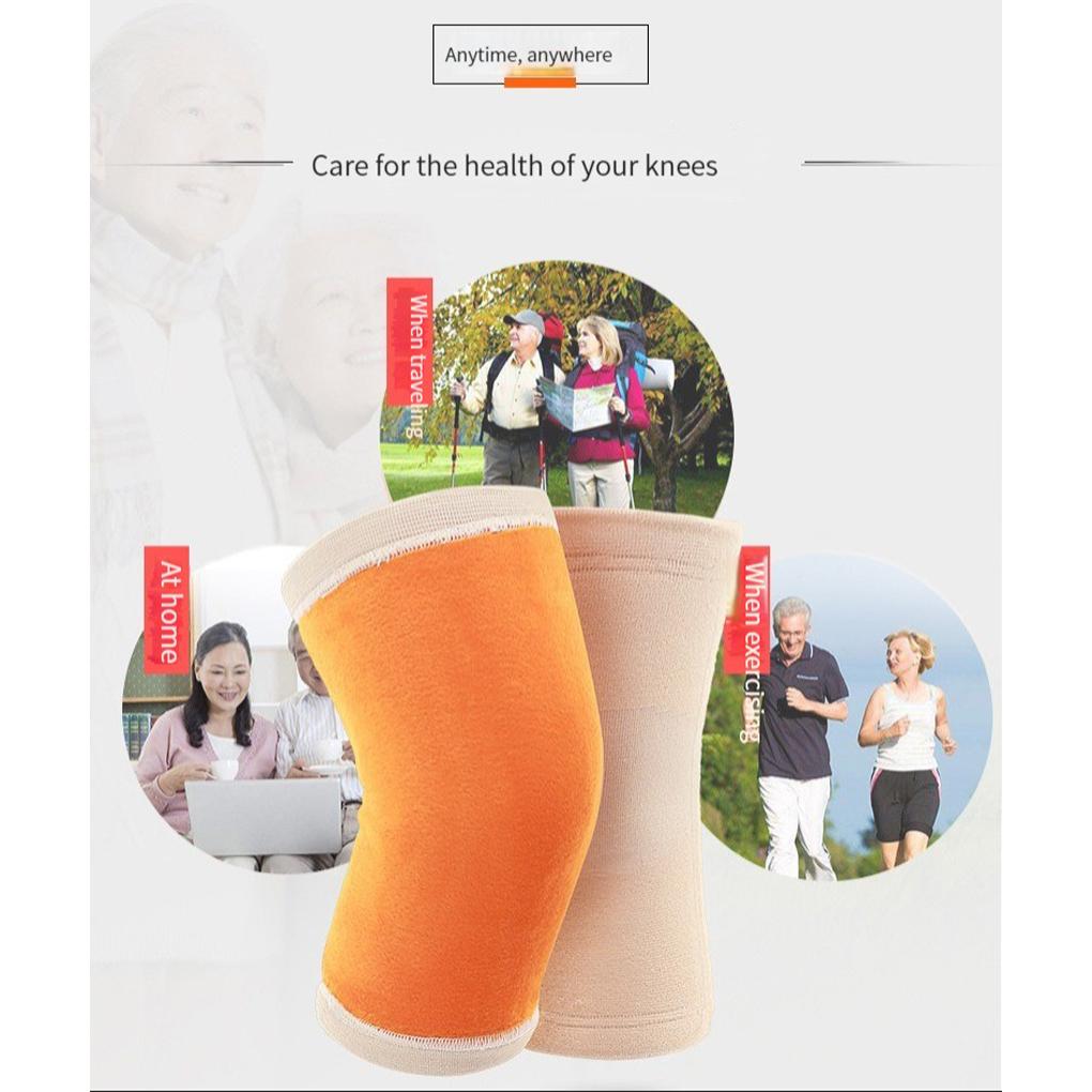 1 Pereche Genunchiere Velur Cald Protector Genunchiere de Pluș Suport Respirabil Genunchieră de Gimnastică Încălzitor pentru Picioare pentru Schi Ciclism Camping