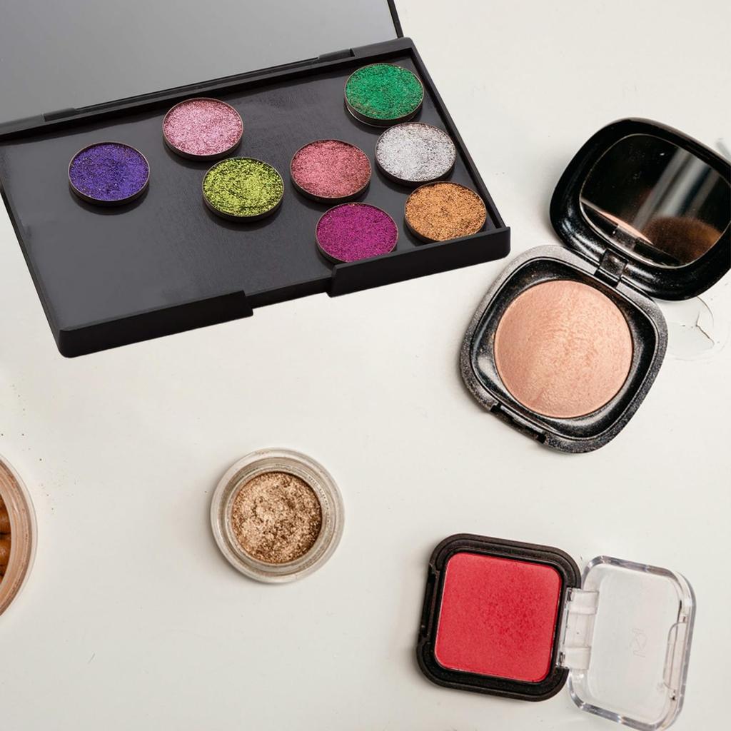 VANANA DIY Magnetic Makeup Palette with Empty Palette with 12 Portable and for and Lipstick Storage 15x10cm 12 Small Round Iron Mirror, Pans, Compact,