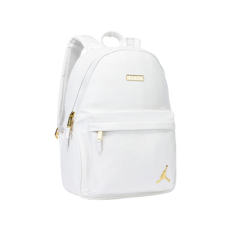 Jordan PU With Leather Backpack Regular Unisex White Gold