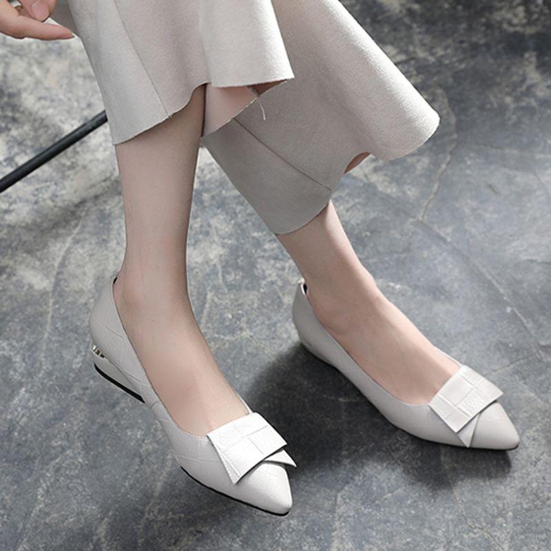 Woman Pumps Formal Low Heel Elegant Red Shoes For Women Moccasins Pointed Toe Y2k Premium Offer High Quality Social On E A