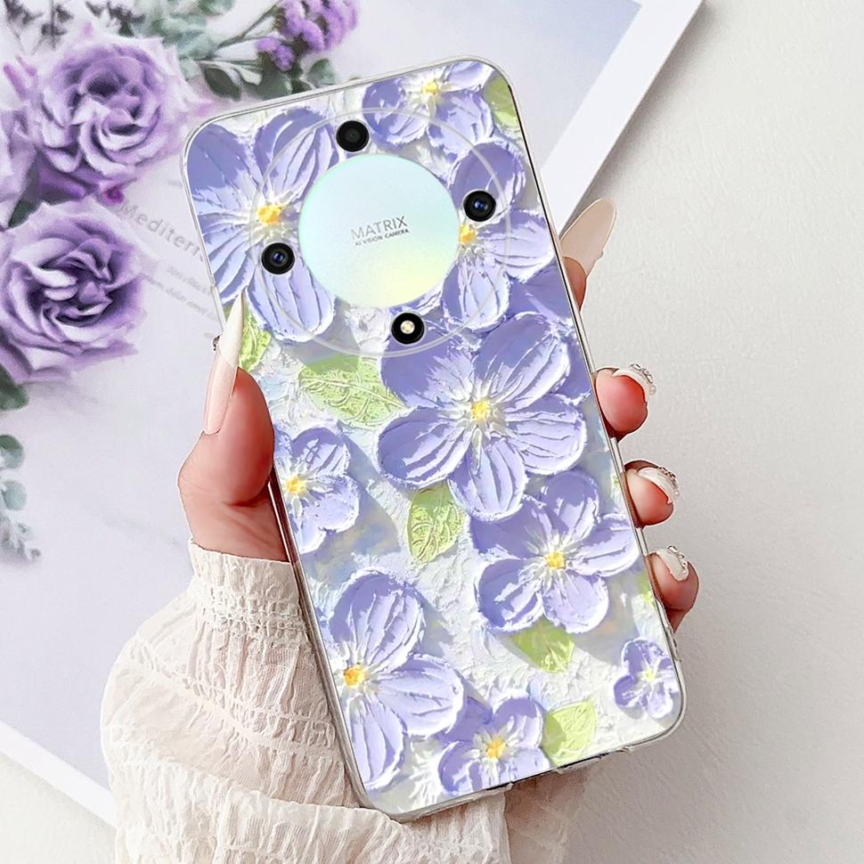 For Honor X9b 5G Case Flowers Butterfly Painted Cover Soft Silicone Casing For Honor X9 X9 b HonorX9b 5G Phone Case