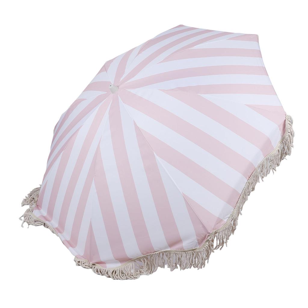 Patio Umbrella with Fringe 8 Fiberglass Ribs UV Proof Large Outdoor Table Market Umbrella for Garden Deck Backyard Pool