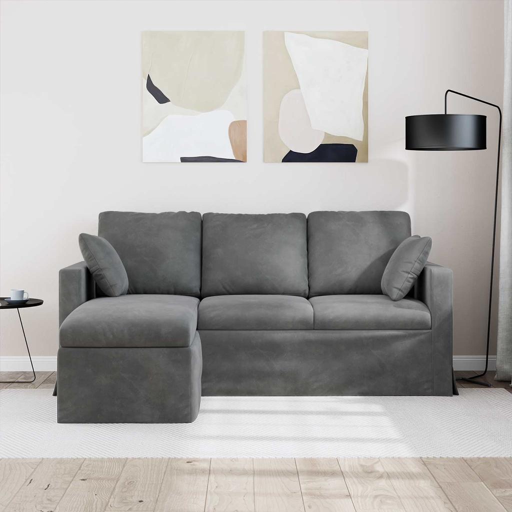 Sofa Dark Grey 178 X 134 X 80 Cm Velvet