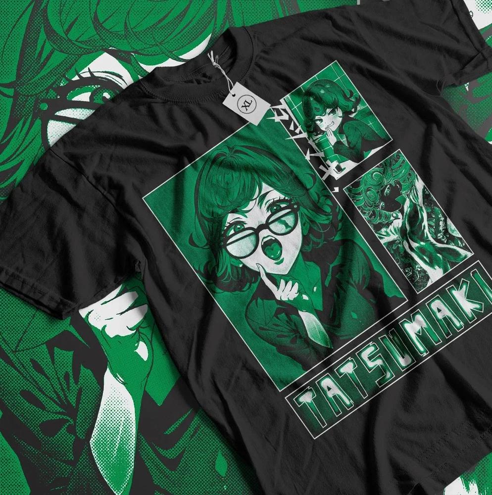 Anime Tatsumaki One Punch Unisex Green Graphic Black Tshirt Size S4XL S