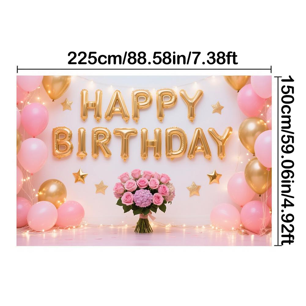 

С Днем Рождения Задник Полиэстер для Украшения Вечеринки Баннер Фотосессия Декор/Принадлежности/Подарки Декоративный Фон, Декор Стен, Домашний Декор 225*150cm/88*59in/7*5ft