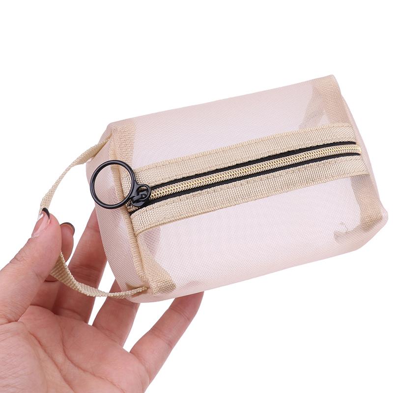 Makeup Brush Travel Case Cosmetic Toiletry Bag Organizer Mesh Kit Pouch