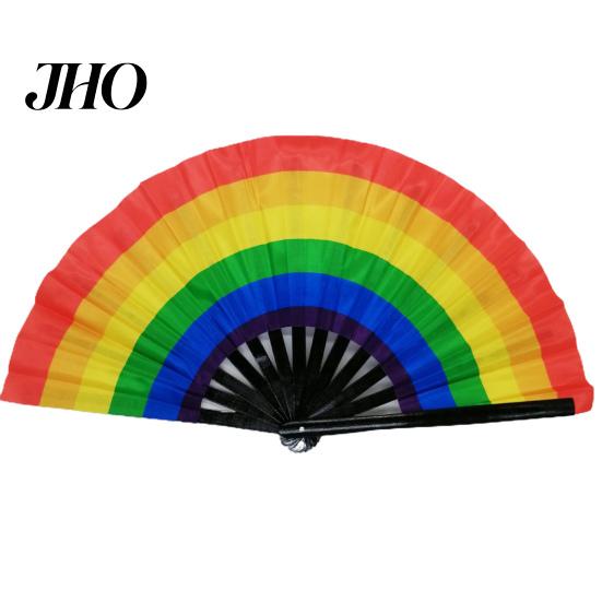 Folding Fan Sturdy Bone Exquisite Pattern Bright Color Performance Glow in The Dark Festival Party Supply Large Hand