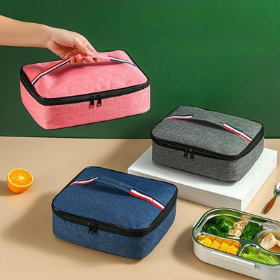 New Student Food Insulated Bag Large Capacity Portable Lunch Insulated Bag Bento Bag Outdoor Portable Waterproof Lunch Box Bag
