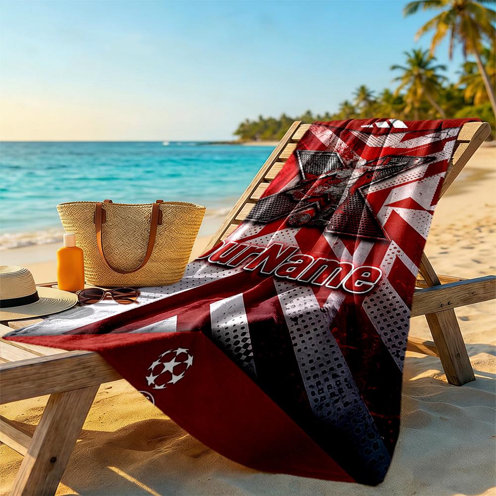 Team Club Personalized Name Beach Towel Super Soft & Absorbent Perfect for Traveling Yoga Camping and Swimming