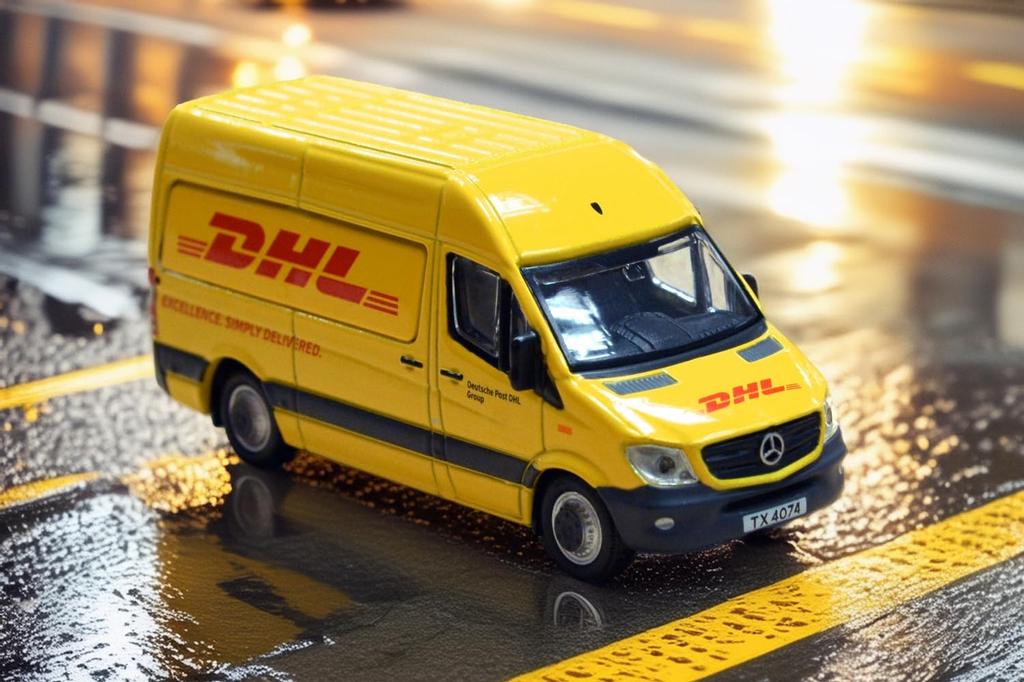 Tiny City Scale Sprinter FL DHL Diecast Model Car 1/76 No.90 Mercedes-Benz