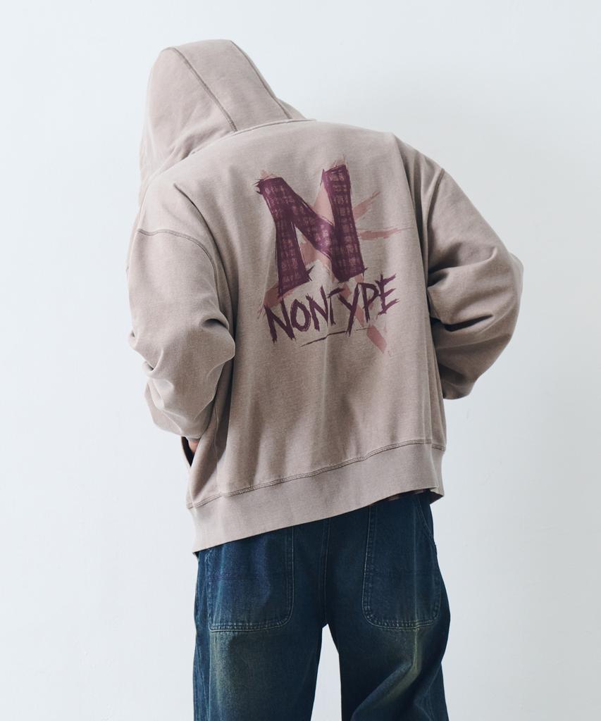 Nontype Signature Print Zip Up (Pigment Beige)