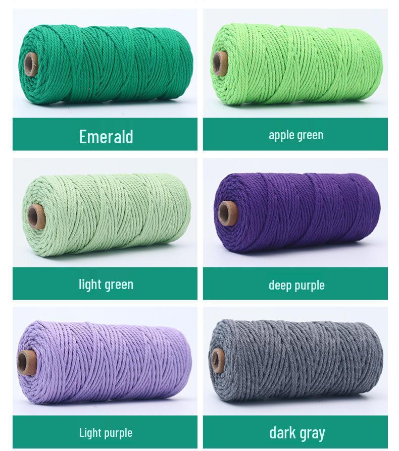 Multi-Spec Colored Cotton Rope (2-5mm) - DIY Weaving & Decorative Projects