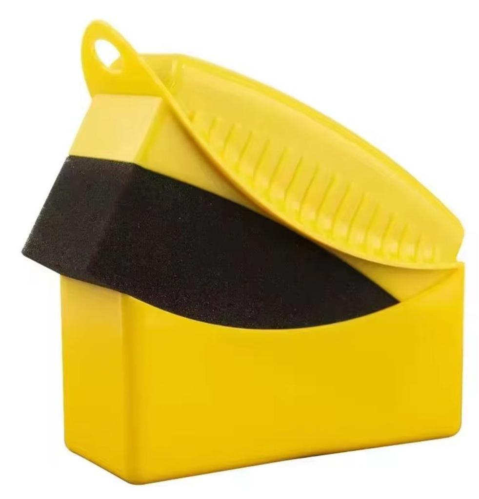 2Piece Car Tires Waxing Polishing Cleaning Wipe Washing Tire Tyre Wheel Rim Trim Contour Detailing Dressing Shine Pad Sponge
