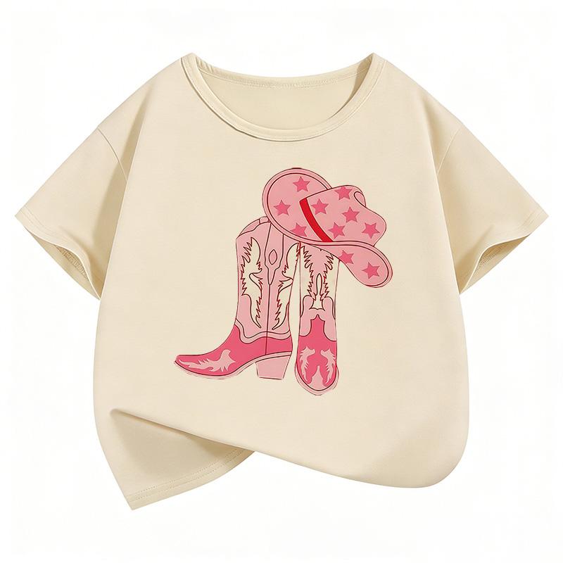 Fashion Shoes Design Printed Streetwear Harajuku Summer Style Funny Cute Girl Tops Boy Tshirt Street Kid T Shirt Short Sleeve