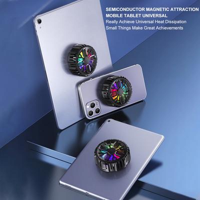 Radiateur pour téléphone portable Absorption magnétique Anneau lumineux RGB silencieux Ventilateur de refroidissement pour téléphone portable Refroidissement en trois secondes pour Vlogging en extérieur