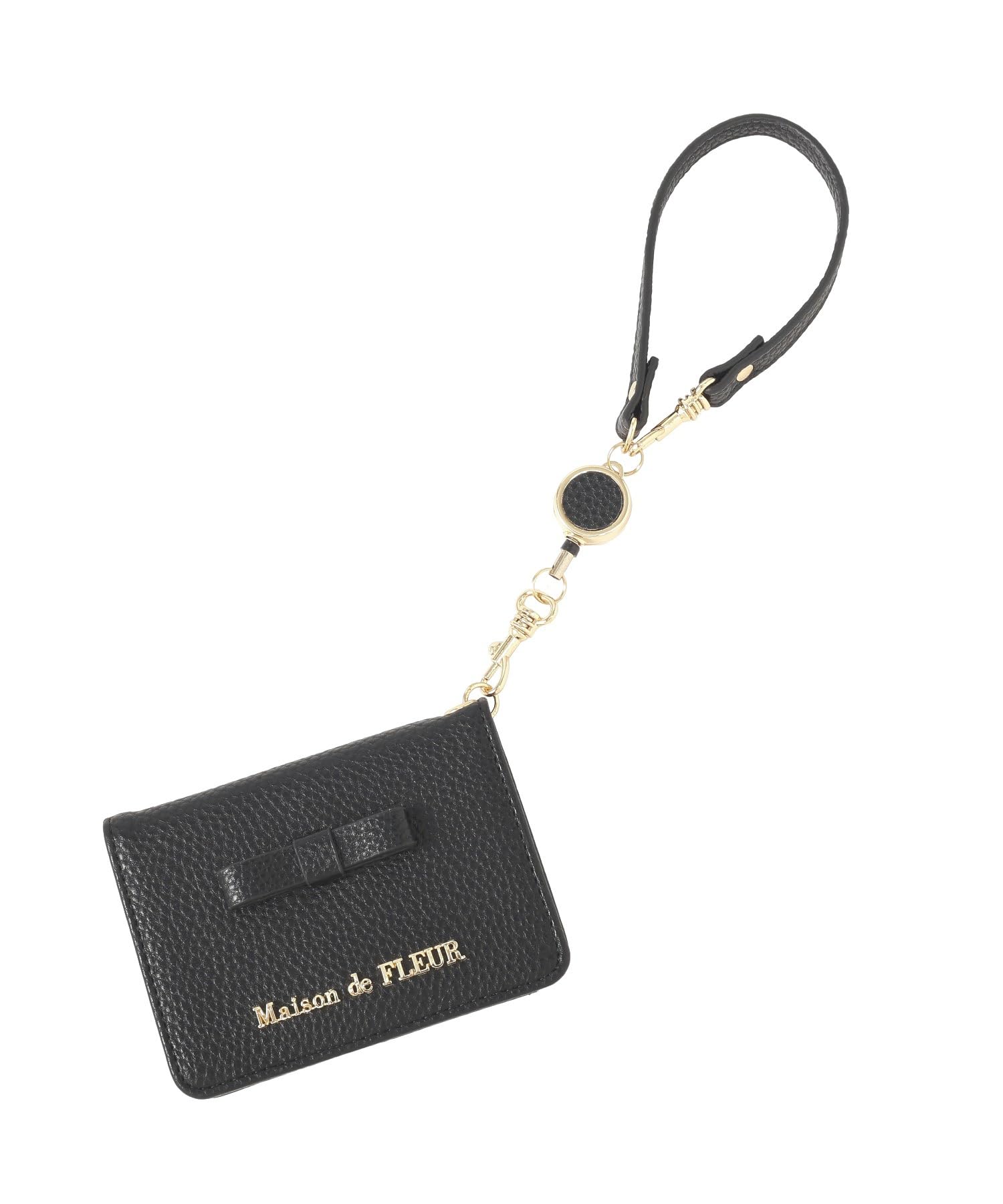 Maison de FLEUR de Retractable Pass Pass Case 08001387400 (Maison Fleur) Bi-fold Case, Black, F, чёрный