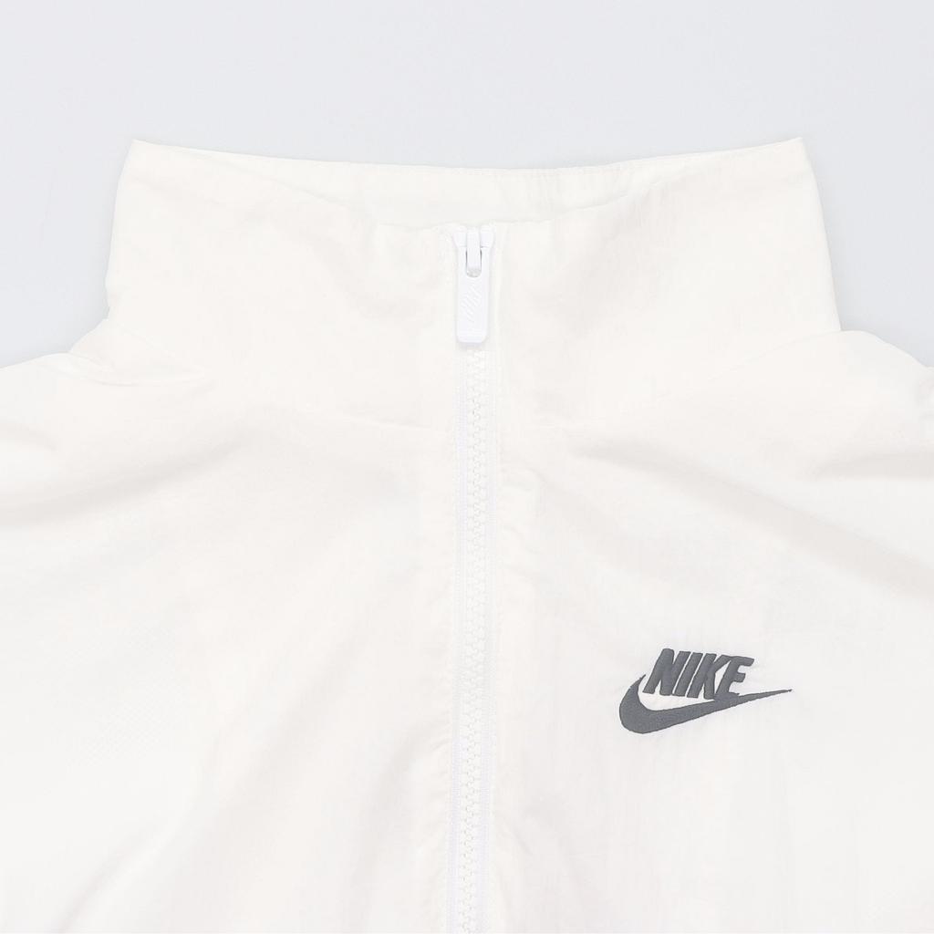 Nike Logo Embroidered Print Solid Color Zip Jacket Women Jackets White Pink DM6186-102