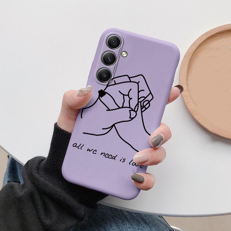 Hand Lines měkké silikonové pouzdro pro Xiaomi Redmi Note 13 Pro 13C Poco C65 Samsung A35 A55 M35 Huawei Honor 200 iPhone Ochranný kryt proti nárazu