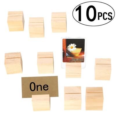10pcs Natural Wooden Place Card Clip Photo Display Stand Clip Holders for Wedding Party Table Number Name Sign