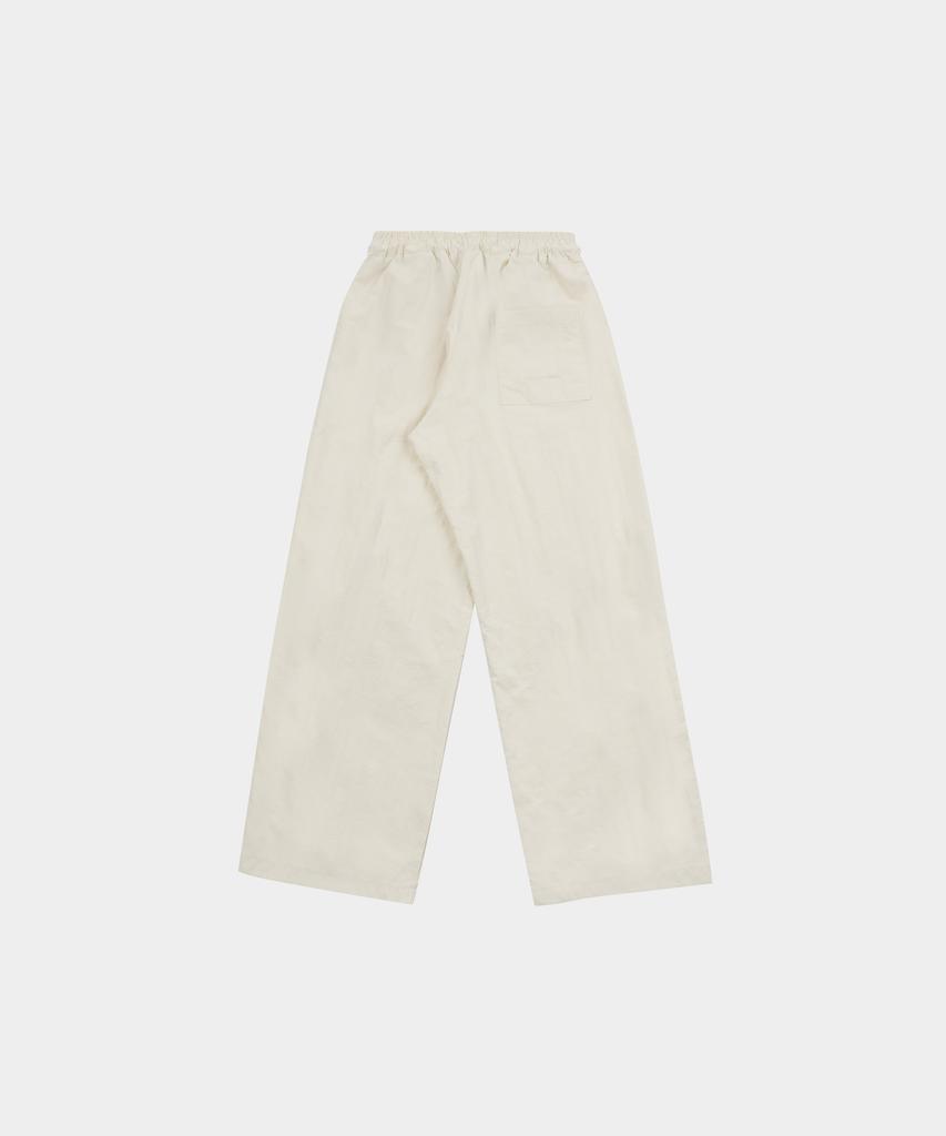 SLOW RECORD HOUSE Nylon One-Pleat Pants_Cream