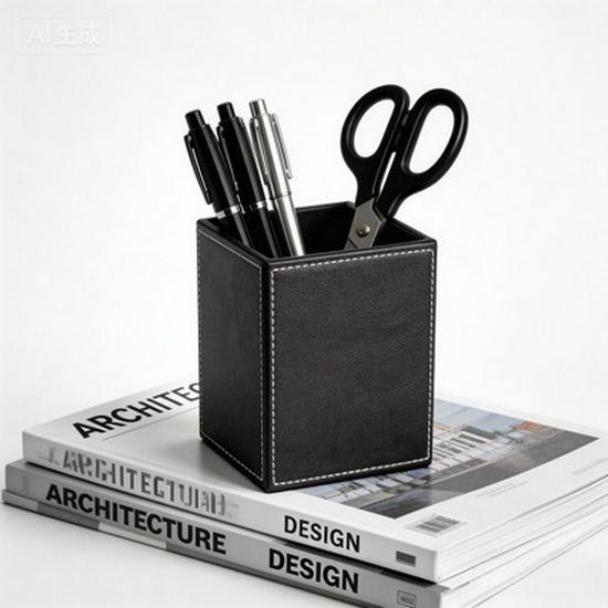 Multifunctional PU Leather Pen Holder and Desk Organizer