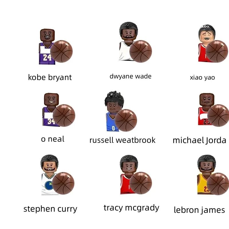 8/9Pcs/Sets Famous Basketball Football Players Building Blocks Sets Soccer Action Figures Bricks Toys Christmas Gifts