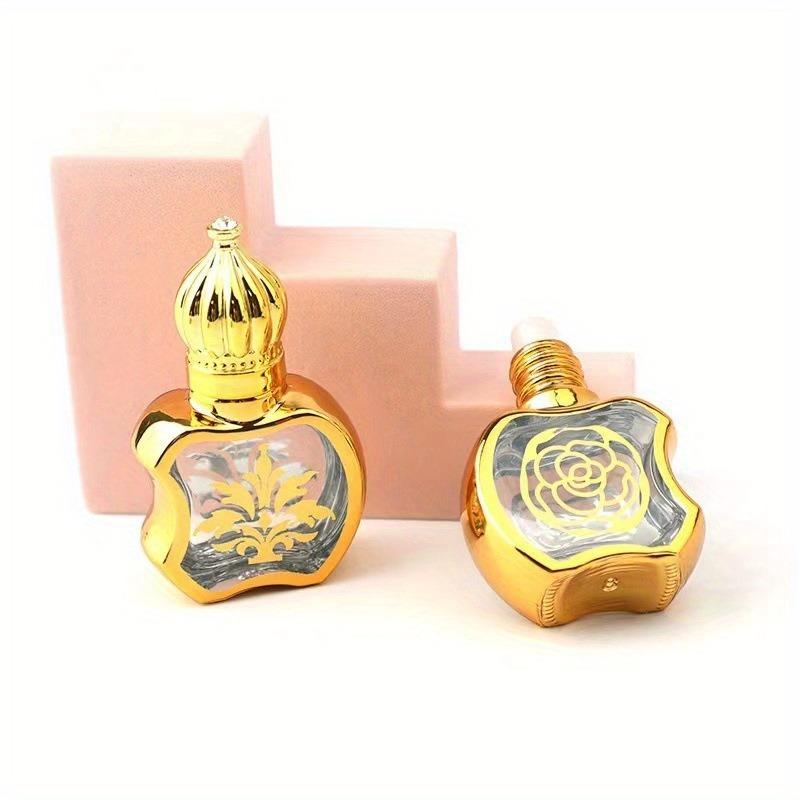 4pcs/set 6ml Luxury Golden Essential Oil Roller Bottle Refillable Perfume Bottle Glass Roll-On Essential Oil Bottle Cosmetics
