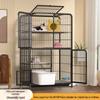 Foldable Indoor Cat Cage with Toilet – Space-Saving Cat House and Balcony for Small Apartments