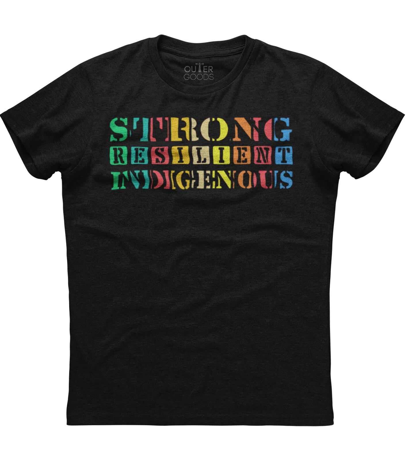 Strong Resilient Indigenous Native Americans Short Sleeve Cotton Black T-shirt S