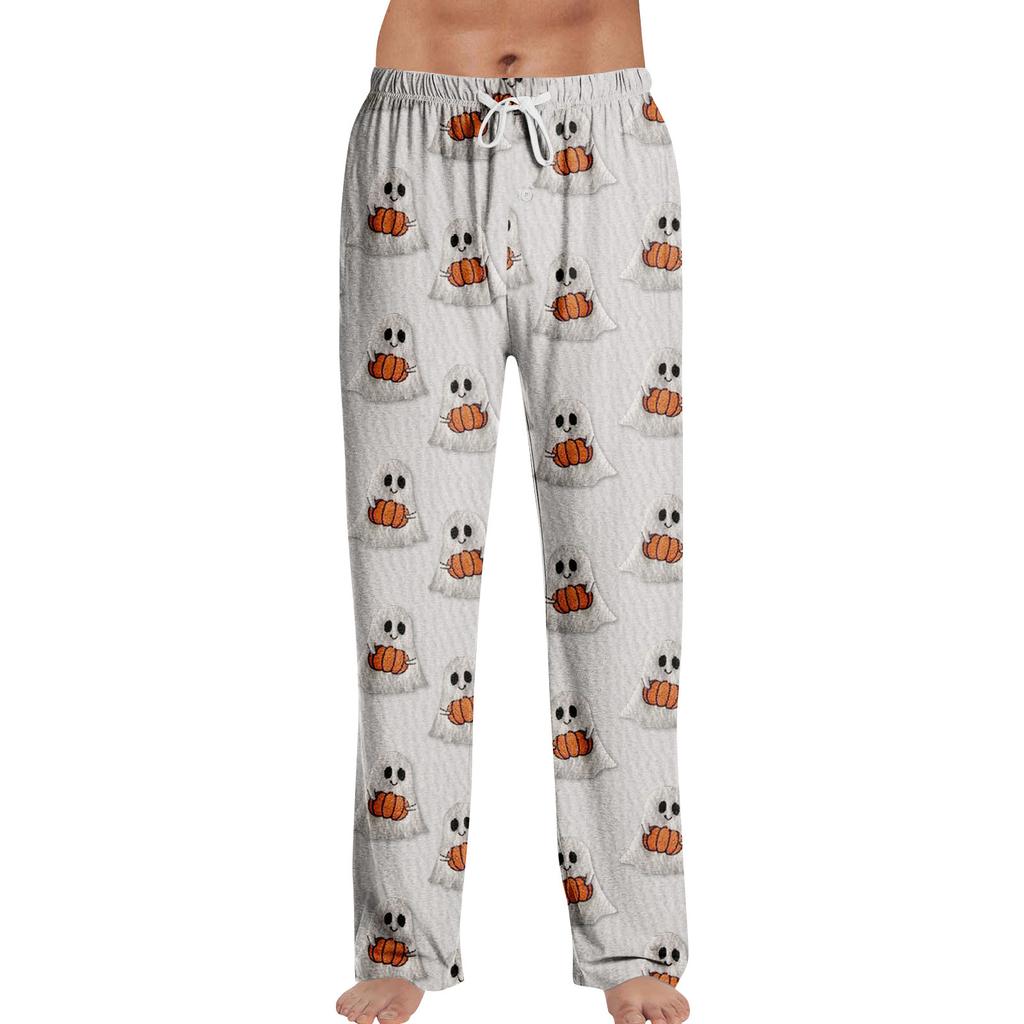 Anime Pysjamasbukser Nattøy Uformelt snøring Elastisk midjebukser Behagelig rett yoga løse bukser