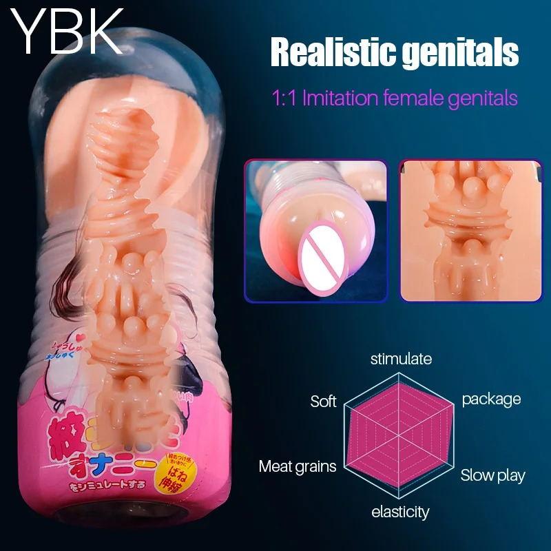 Männlicher Masturbator Cup Pussy MidSection Verengung Stimulator Vergnügen Ring Saugen Realistische Vagina Vakuum Tasche Erwachsene Sex Spielzeug