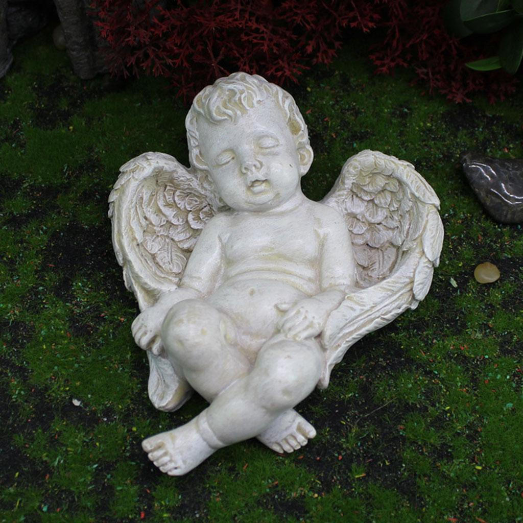 Cherubs Angels Resin Garden Statue Figurine, Decoration, Adorable Angel Sculpture Memorial